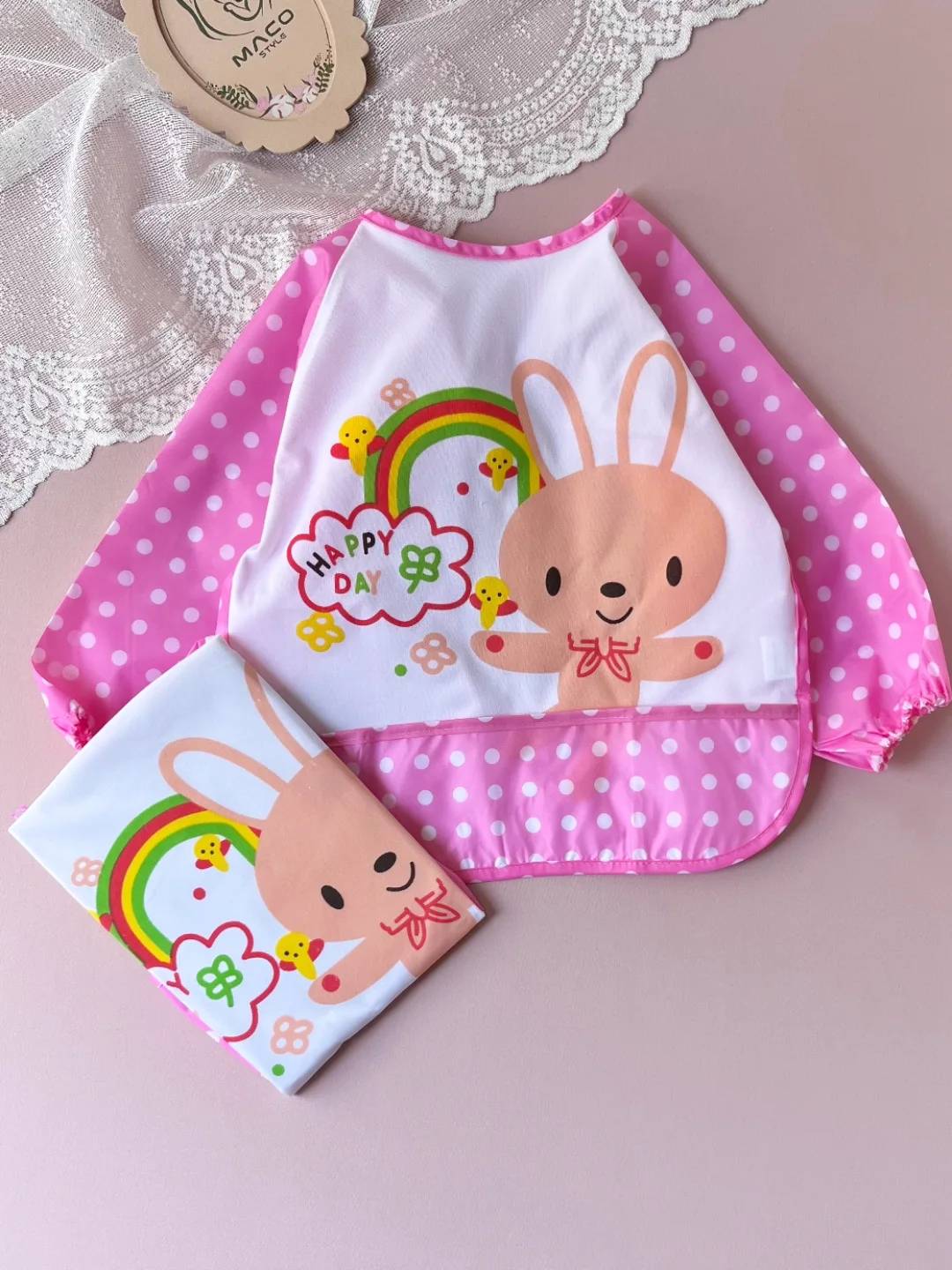 پیش بند آستین دار وارداتی 🐰🧸🦁  کد:1303