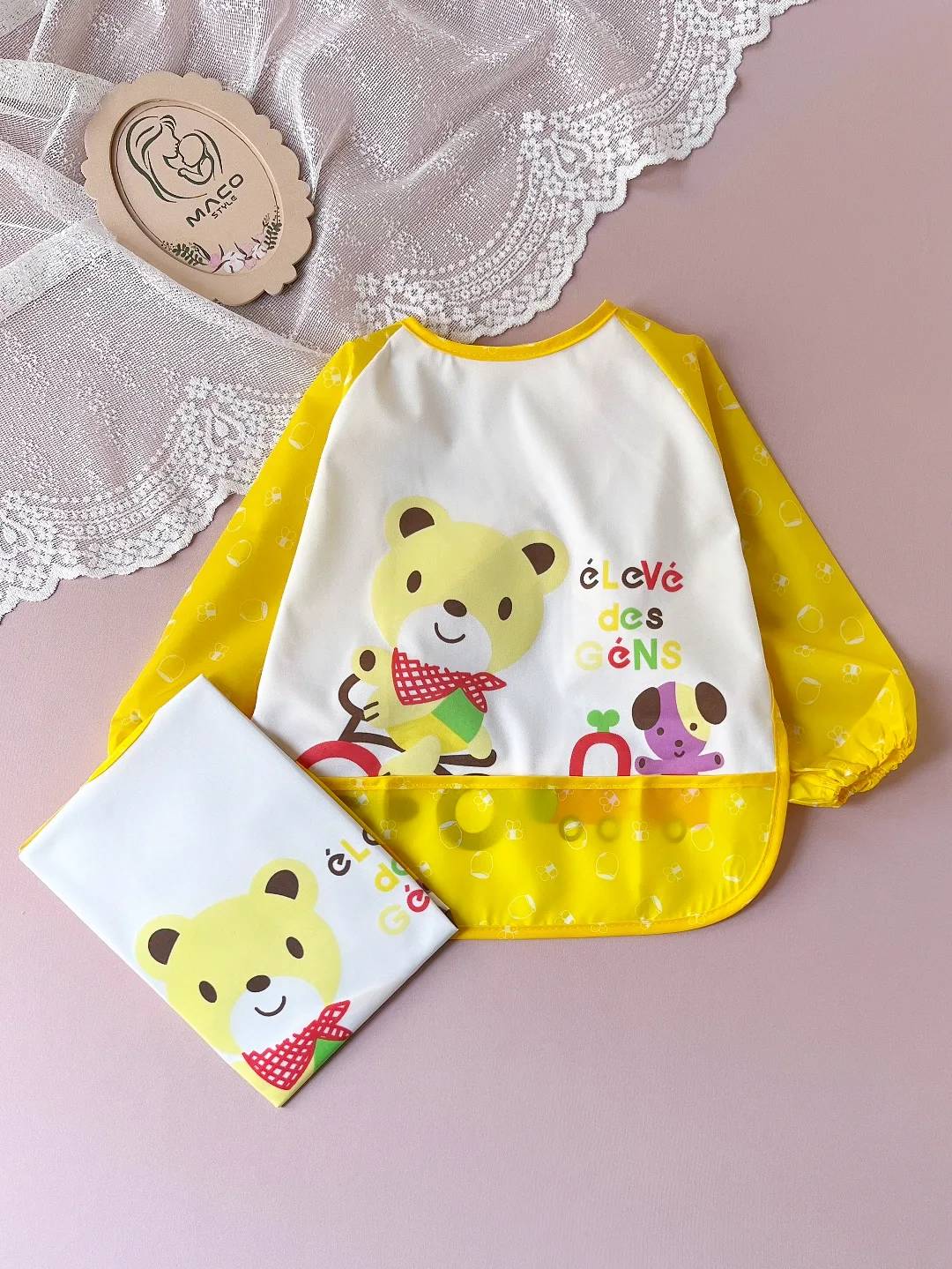 پیش بند آستین دار وارداتی 🐰🧸🦁  کد:1303