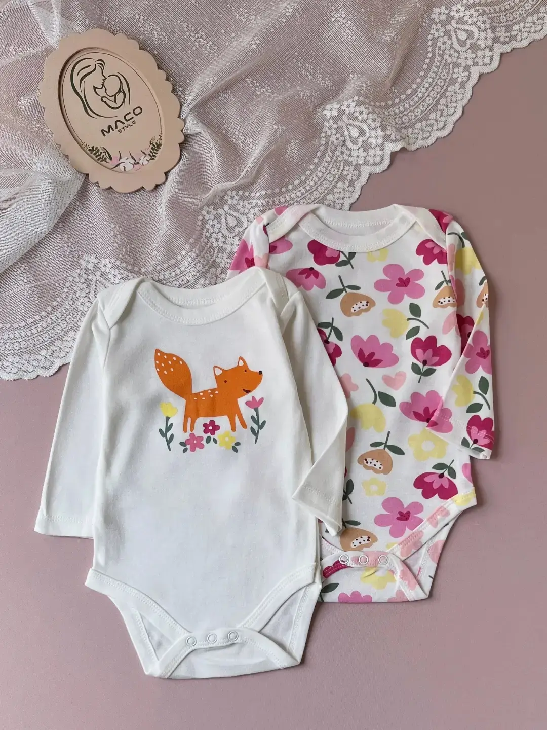 بادی آستین بلند وارداتی (دخترانه)🌸🦊کد:۱۳۲۷