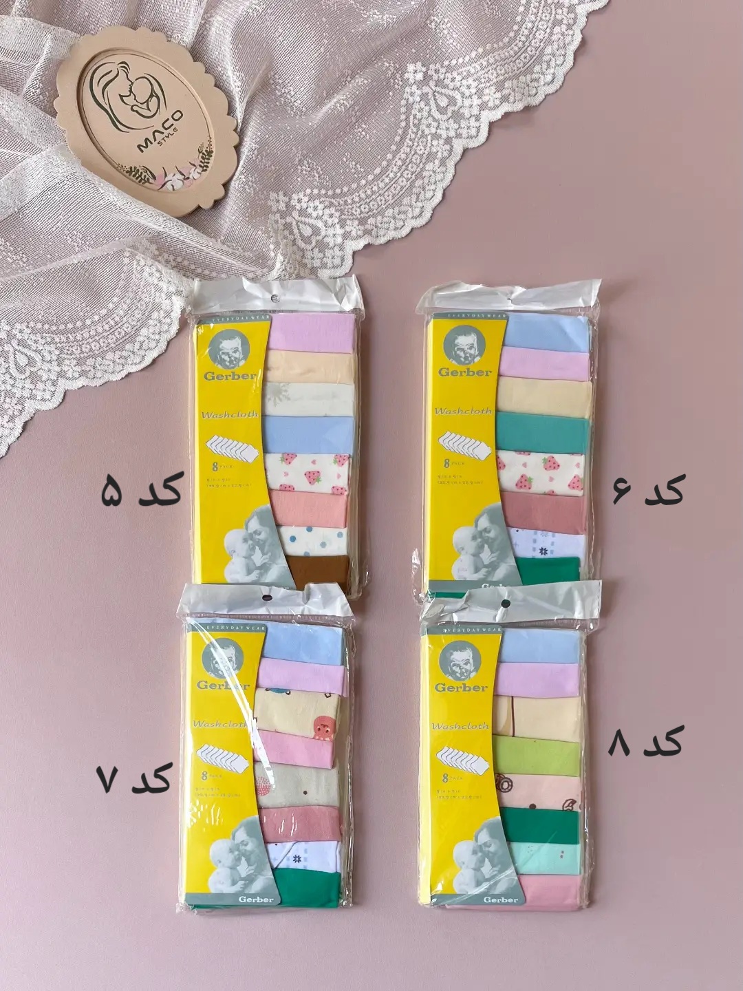 پک هشت عددی دستمال بهداشتی کودک کد:۱۳۷۳