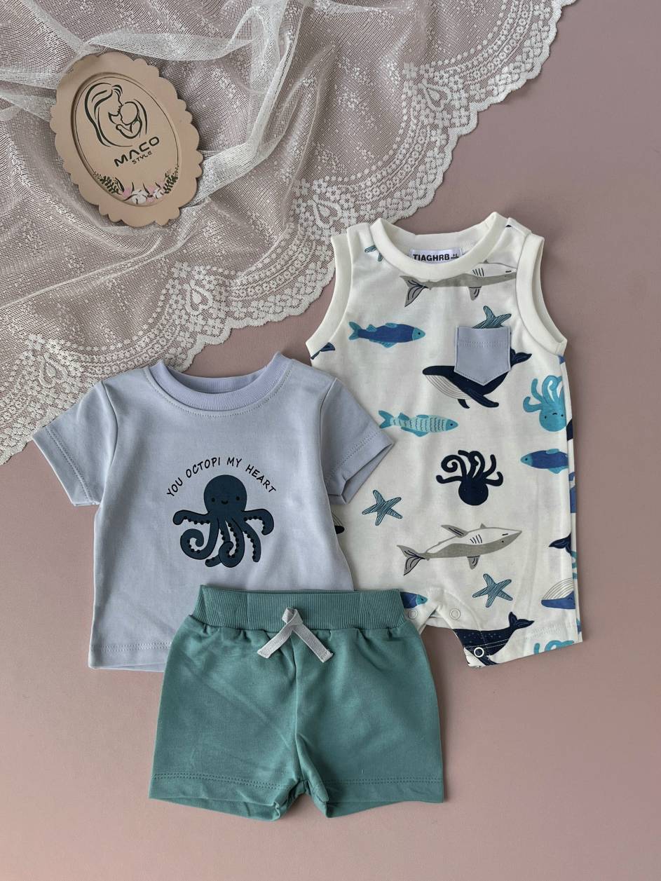 ست سه تکه وارداتی 🐙🐋 کد:1286